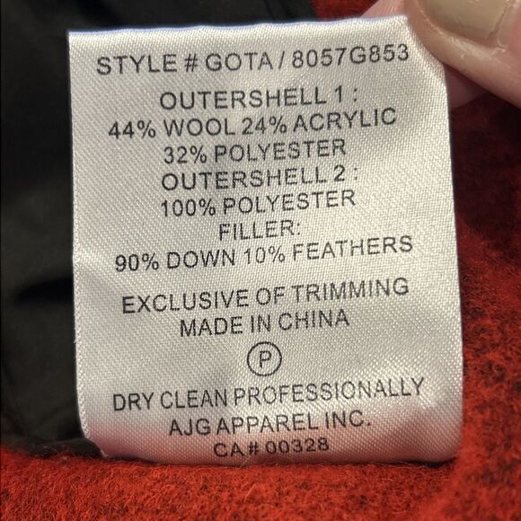 Sosken Jacket Womens Small Wool Blend Collared Buffalo Plaid Fringe Down Sleeves - Picture 7 of 12